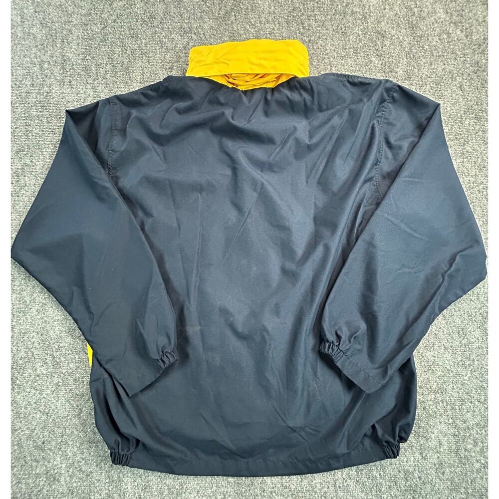 Vintage 2004 NFL Super Bowl XXXVIII 38 Hooded Windbreaker Jacket Navy Yellow L - Picture 2 of 8